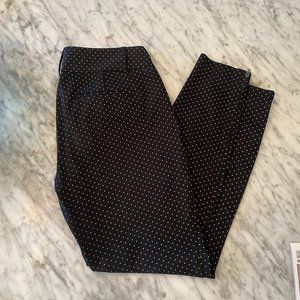 Loft Marisa Black & White Polka Skinny Anklet Pants - Size 2